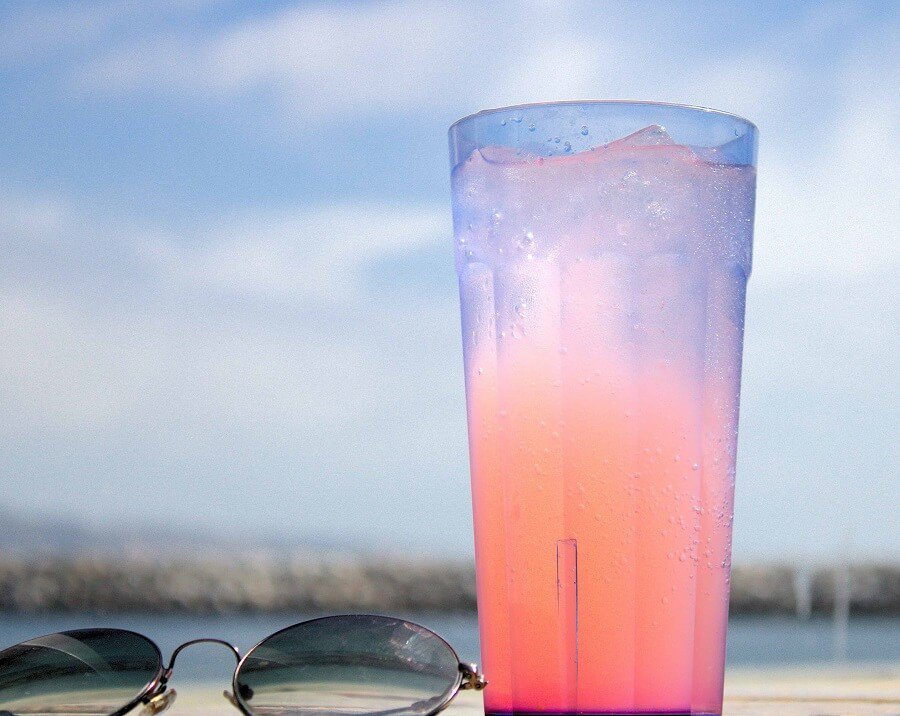 Motivation drink by sunglasses