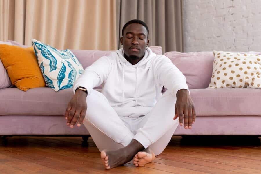 12 Ways To Beat The Sunday Blues 7 a man meditating to beat the Sunday blues